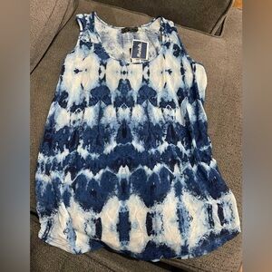 Marshalls Blue and White Sleeveless Top